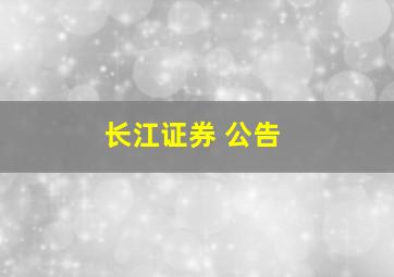 长江证券 公告